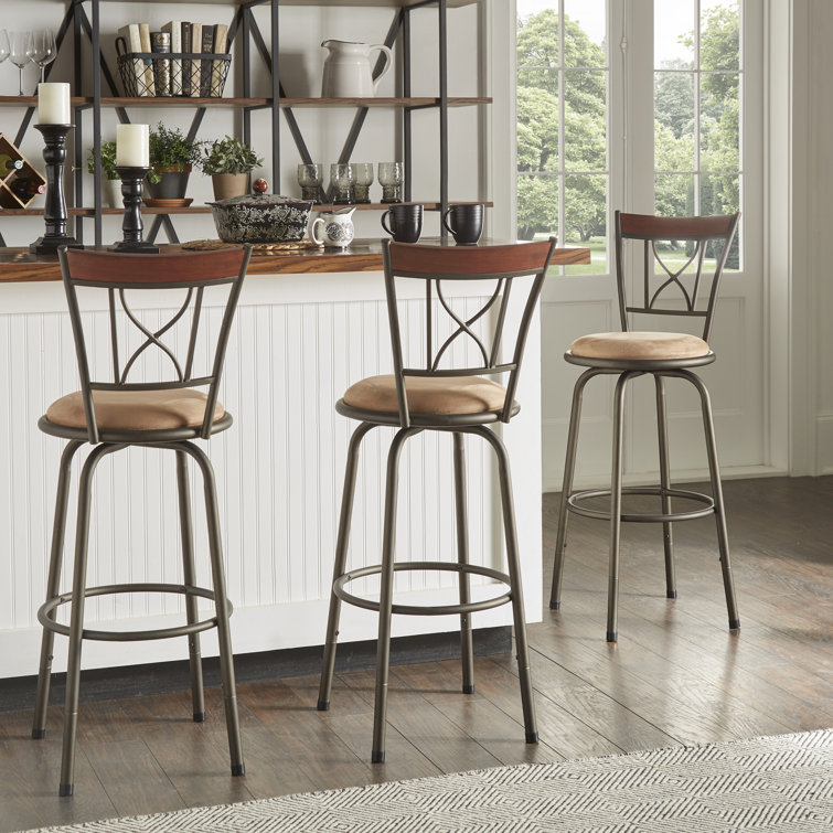 Andover Mills™ Basche Swivel Adjustable Height Bar Stool & Reviews